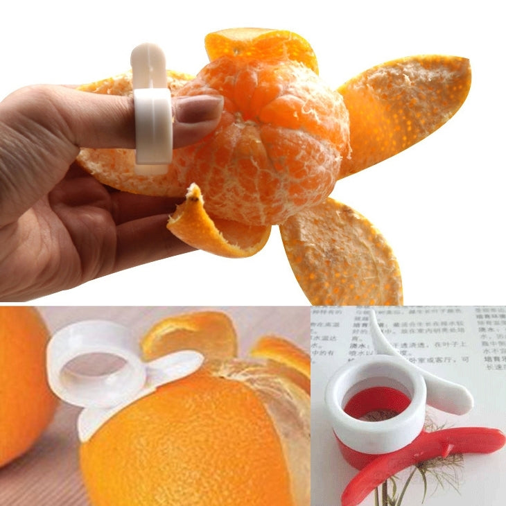 10pcs Ring Type Lemon Orange Tangerine Opener Peeler Peel Slicer Cutter Fruit Skin Remover Knife Helper, Random Color Delivery, 100 PCS Ring Type