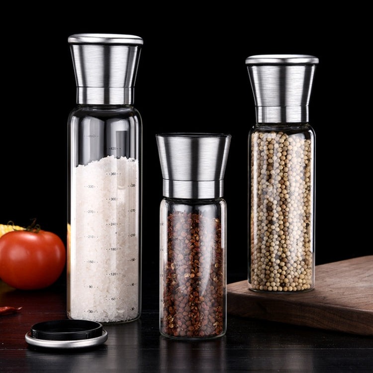 304 Stainless Steel Sea Salt Pepper Grinder Home Pepper Coffee Manual Grinding Bottle, 450ml