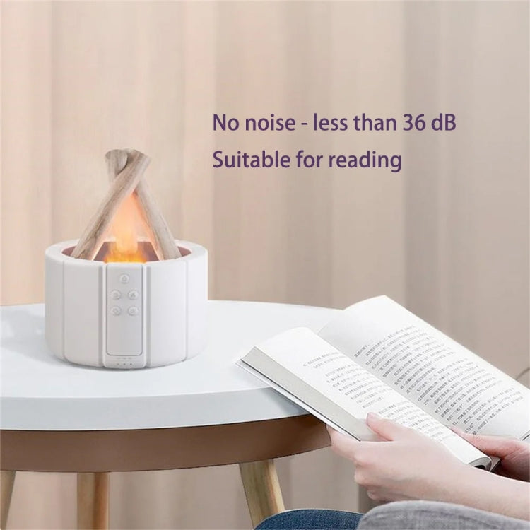 Bonfire Shaped Remote Control Aroma Diffuser Desktop Flame Humidifier, Black, Colorful White