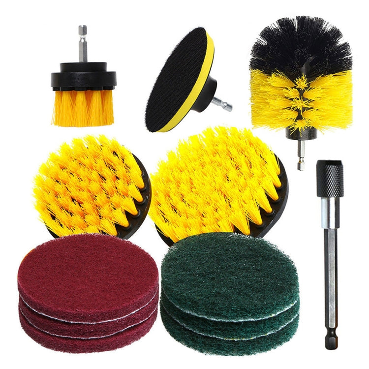 12 in 1 Floor Wall Window Glass Cleaning Descaling Electric Drill Brush Head Set, Random Color Delivery