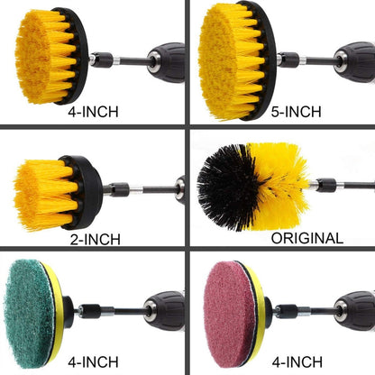 14 in 1 4 inch Sponge Scouring Pad Floor Wall Window Glass Cleaning Descaling Electric Drill Brush Head Set, Random Color Delivery