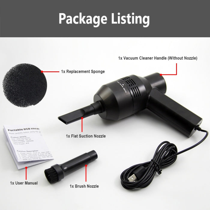 HK-6019D Portable Household Car Handheld Mini USB Vacuum Cleaner Dust Collector Cleaning Tools