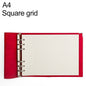 A4 Faux Leather Loose-leaf Grid Notebook, Checkered Core, Blank Inner Core, Cornell Horizontal Wire Inner Core, Cornell Checkered Core