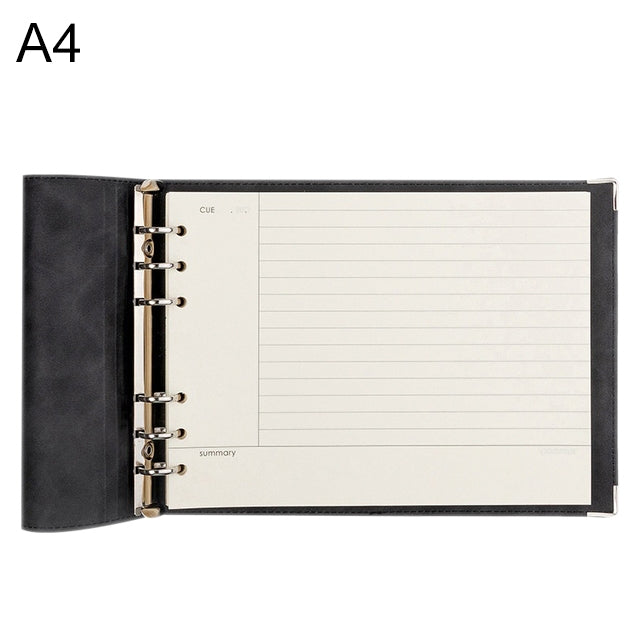 A4 Faux Leather Loose-leaf Grid Notebook