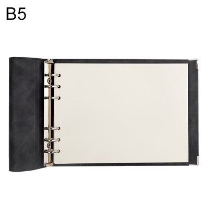 B5 Faux Leather Loose-leaf Grid Notebook, Checkered Core, Blank Inner Core, Cornell Horizontal Wire Inner Core, Cornell Checkered Core