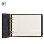B5 Faux Leather Loose-leaf Grid Notebook, Checkered Core, Blank Inner Core, Cornell Horizontal Wire Inner Core, Cornell Checkered Core