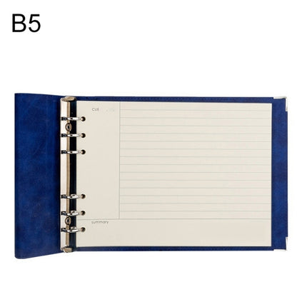 B5 Faux Leather Loose-leaf Grid Notebook, Checkered Core, Blank Inner Core, Cornell Horizontal Wire Inner Core, Cornell Checkered Core