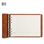 B5 Faux Leather Loose-leaf Grid Notebook, Checkered Core, Blank Inner Core, Cornell Horizontal Wire Inner Core, Cornell Checkered Core