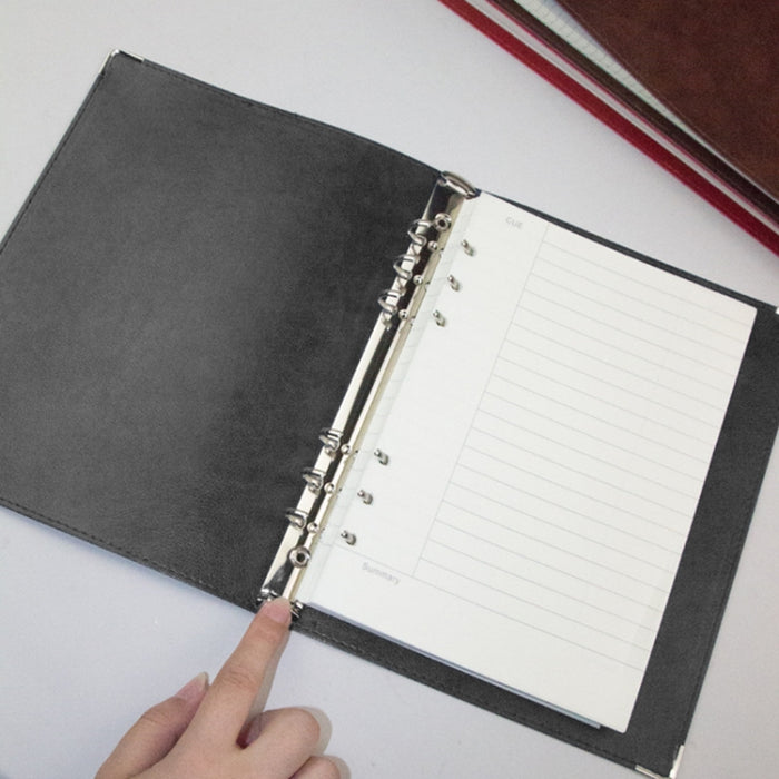 A5 Faux Leather Loose-leaf Grid Notebook