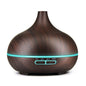 400ml Wood Texture Fragrance Machine Pointed Mouth Humidifier with Colorful LED Light, without Remote Control, with Remote Control
