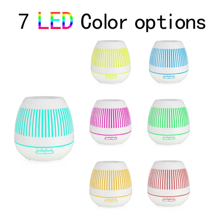 400ml Hollow-out LED Humidifier Wood Grain Air Purifier Aromatherapy Machine with Colorful LED Light