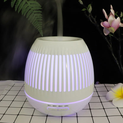 400ml Hollow-out LED Humidifier Wood Grain Air Purifier Aromatherapy Machine with Colorful LED Light, EU Plug, UK Plug, US Plug