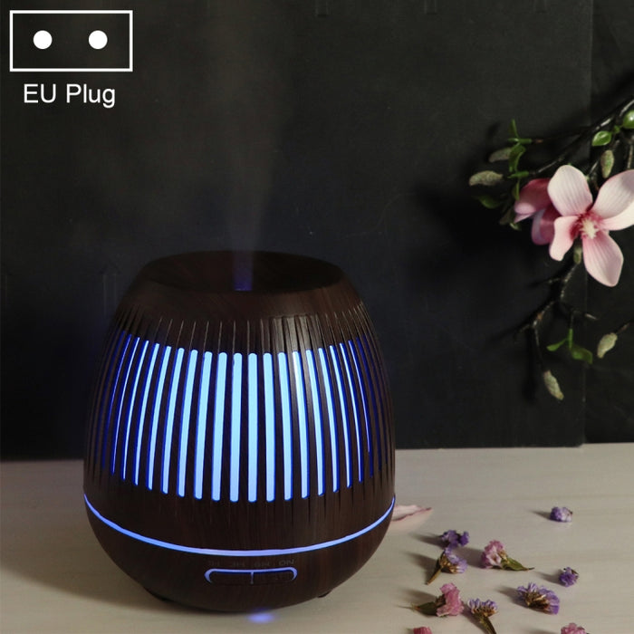 400ml Hollow-out LED Humidifier Wood Grain Air Purifier Aromatherapy Machine with Colorful LED Light