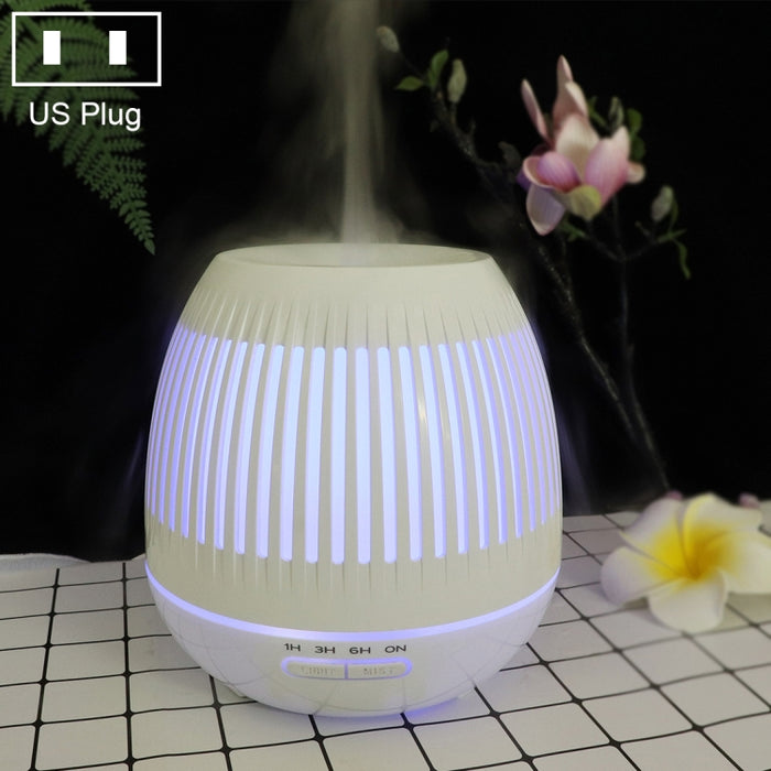 400ml Hollow-out LED Humidifier Wood Grain Air Purifier Aromatherapy Machine with Colorful LED Light