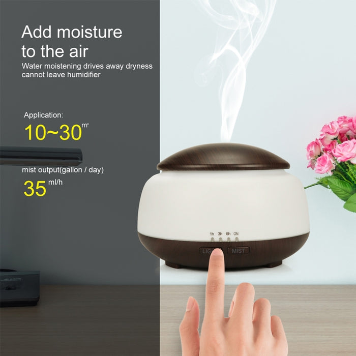 Wood Grain Humidifier Air Purifier Ultrasonic Atomization Household Aromatherapy Machine with Colorful LED Light