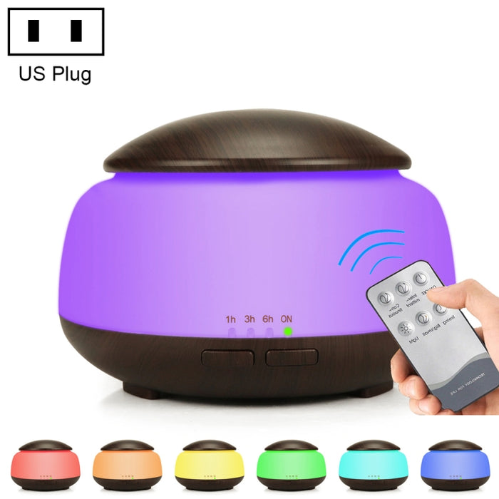 Wood Grain Humidifier Air Purifier Ultrasonic Atomization Household Aromatherapy Machine with Colorful LED Light