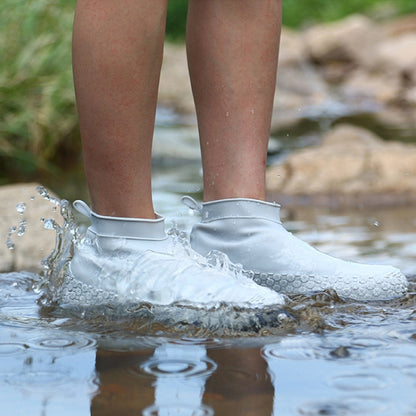 Silicone Non-slip Thickened Wear-resistant Waterproof Shoe Boots Cover, M