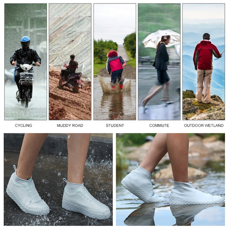 Silicone Non-slip Thickened Wear-resistant Waterproof Shoe Boots Cover, M