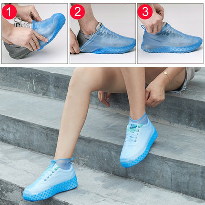 Silicone Non-slip Thickened Wear-resistant Waterproof Shoe Boots Cover, M