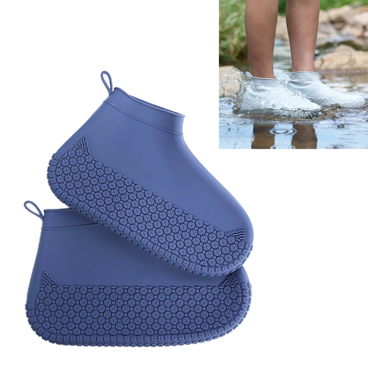 Silicone Non-slip Thickened Wear-resistant Waterproof Shoe Boots Cover, M
