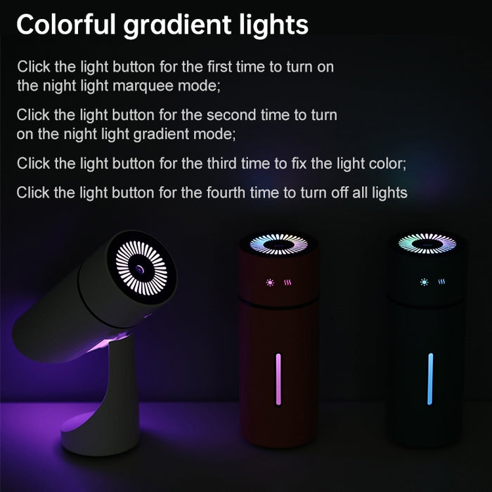 D20 260ML Jianie Heavy Fog Air Humidifier Colorful Night Light Nano Mist Sprayer Air Purifier