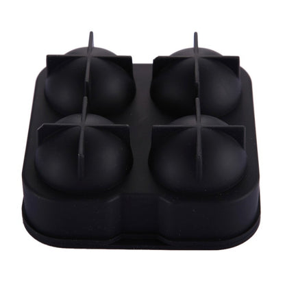 Ball Shape 4-Grid Silicone Ice Cube Mold, Ball Shape