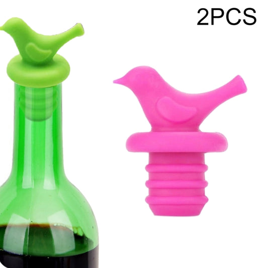 2pcs Creative Bird Style Silicone Wine Beer Condiments Bottle Stopper Random Color Delivery