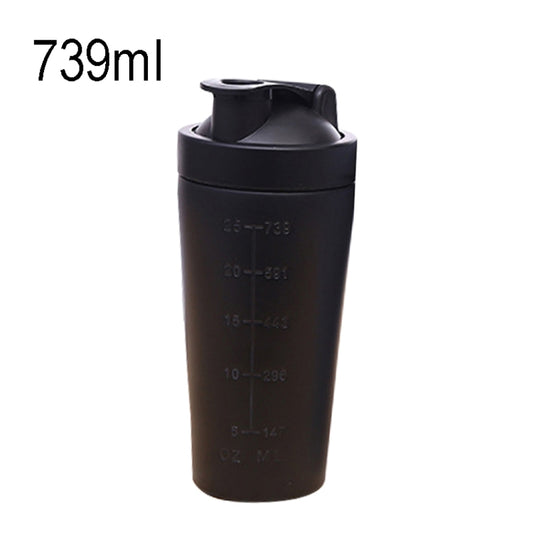 739ml(25oz) Healthy Sports Cup Stainless Steel Protein Powder Classic Shaker Bottle Replacement Milkshake Cup