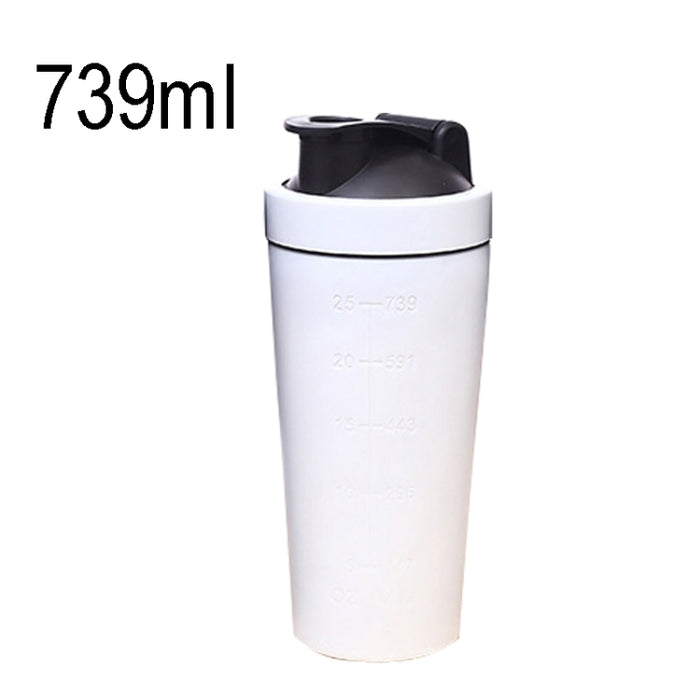 739ml(25oz) Healthy Sports Cup Stainless Steel Protein Powder Classic Shaker Bottle Replacement Milkshake Cup