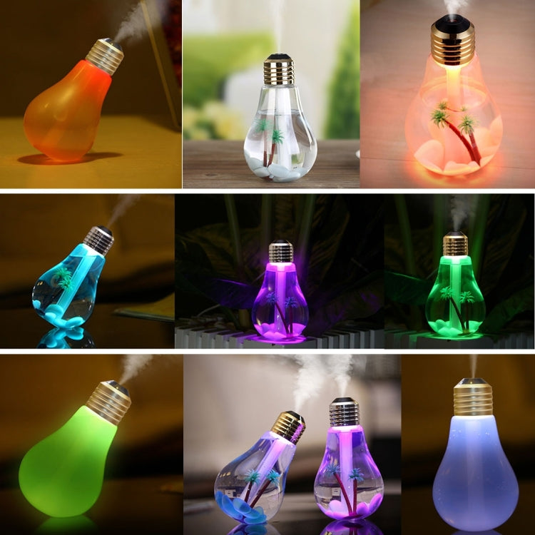 400ML Colorful Light Portable Bulb Shape Aromatherapy Air Purifier Humidifier for Home / Office / Car