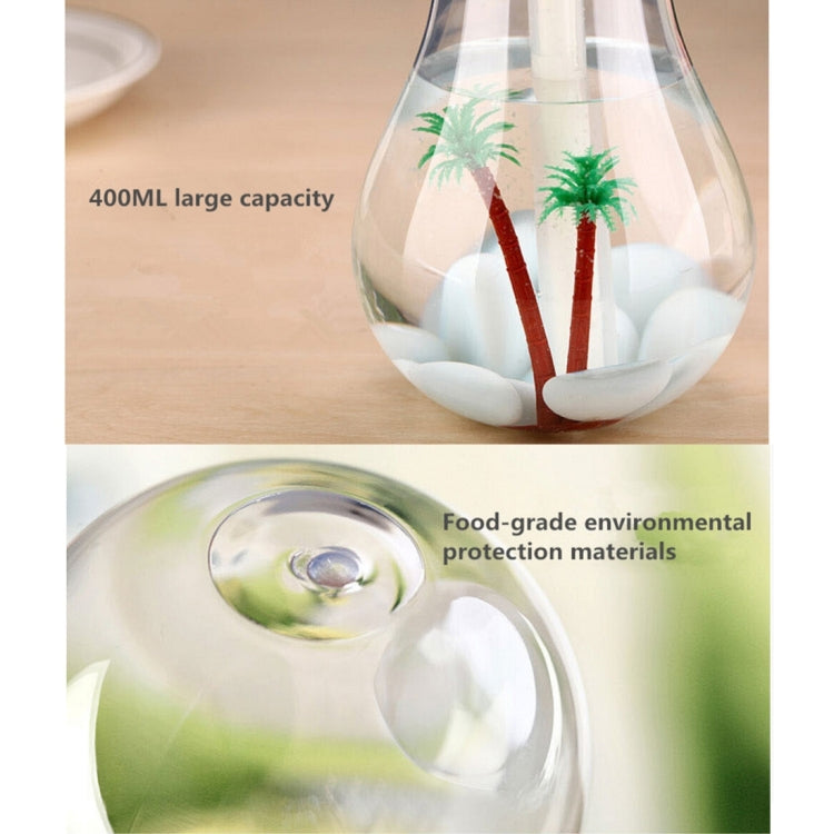 400ML Colorful Light Portable Bulb Shape Aromatherapy Air Purifier Humidifier for Home / Office / Car