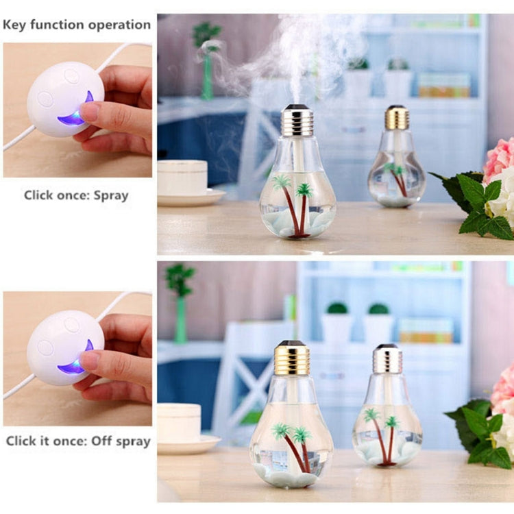 400ML Colorful Light Portable Bulb Shape Aromatherapy Air Purifier Humidifier for Home / Office / Car