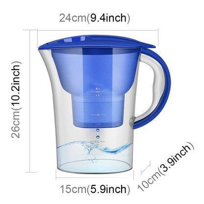 1.3L Portable Home Kitchen Activated Carbon Filter Cold Water Bottle