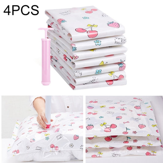 4PCS Space Saving Candy Color Pattern Vacuum Storage Bag, Explosion-proof Thinken Quilts Clothing Vacuum Seal Storage Bag with a Free Hand Pump, Size: 50*70 cm