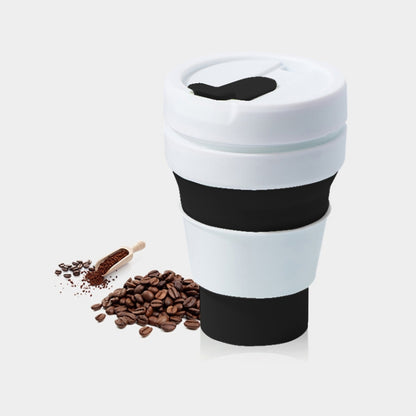 350ml Outdoor Pocket-Sized Coffee Tea Collapsible Travel Mug Silicone Cup with Lid