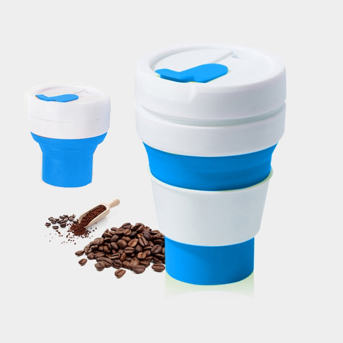 350ml Outdoor Pocket-Sized Coffee Tea Collapsible Travel Mug Silicone Cup with Lid