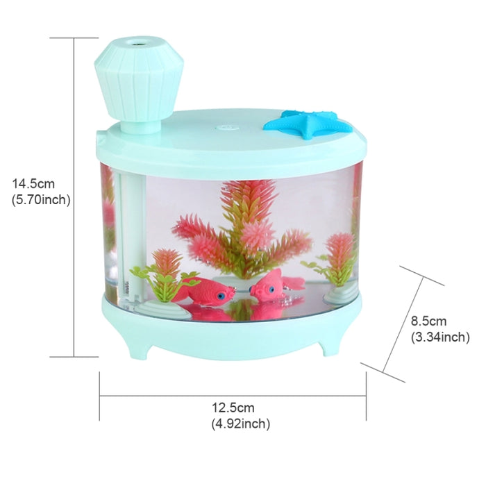 460ML Fish Tank Style Ultrasonic Aromatherapy Air Purifier Humidifier USB Atomizer with LED Night Light