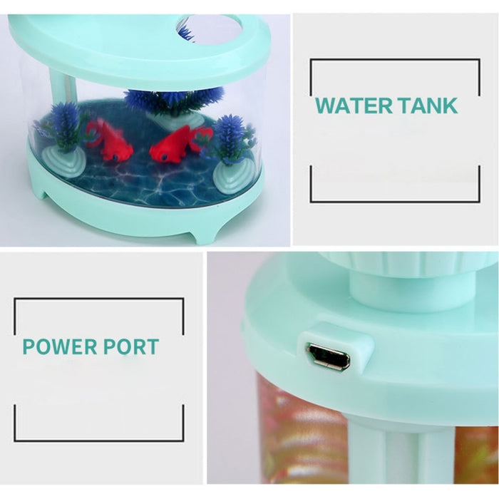 460ML Fish Tank Style Ultrasonic Aromatherapy Air Purifier Humidifier USB Atomizer with LED Night Light