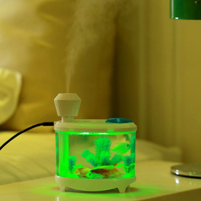 460ML Fish Tank Style Ultrasonic Aromatherapy Air Purifier Humidifier USB Atomizer with LED Night Light