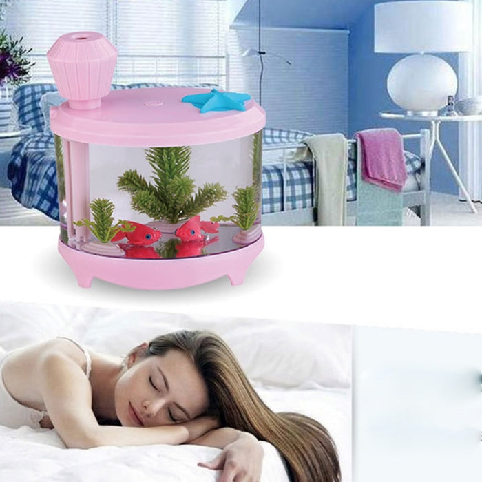 460ML Fish Tank Style Ultrasonic Aromatherapy Air Purifier Humidifier USB Atomizer with LED Night Light