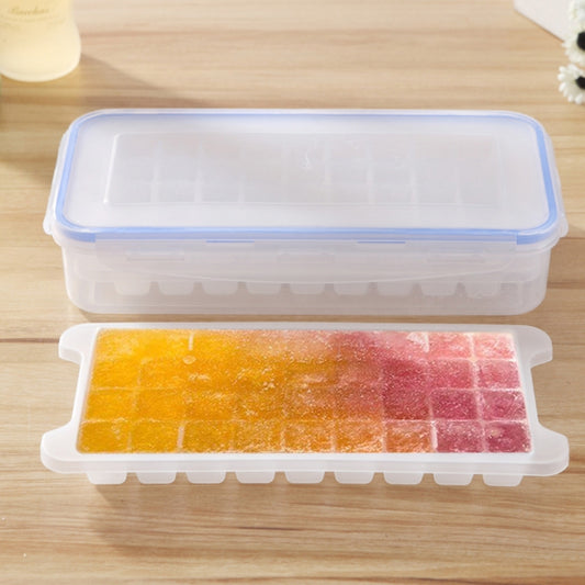 Small Square Ice Mold Trays Multi-layer Mold with Cover Ice Storage Box, 2 Layers