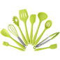 kn7050 10 in 1 Silicone Kitchen Tool Set, Red, Black, Green, Blue