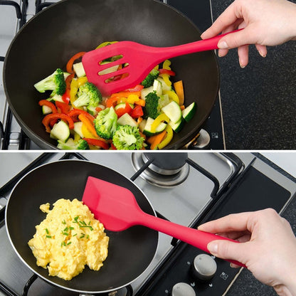 kn7050 10 in 1 Silicone Kitchen Tool Set, Red, Black, Green, Blue