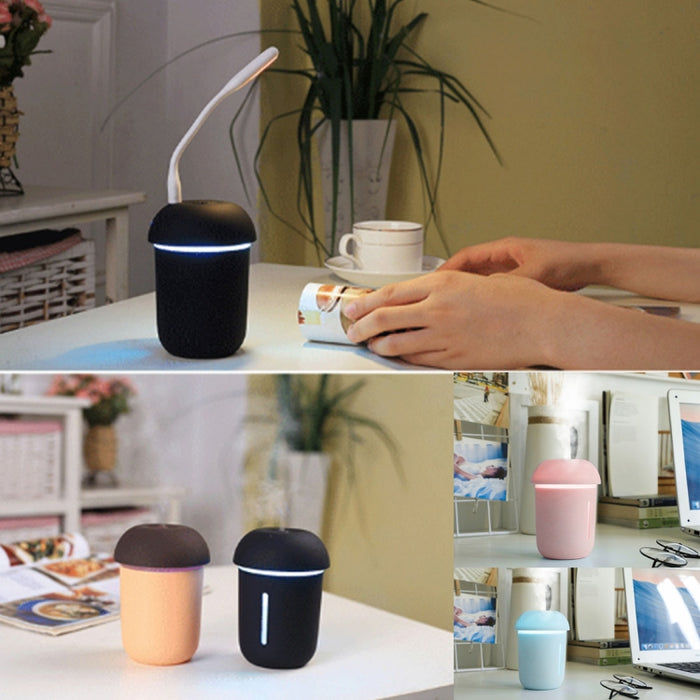 3 in 1 Multi-function USB Charge Mushroom Shape Electric Aroma Essential Ultrasonic Aromatherapy Cool Mist Humidifier with Extended USB Port