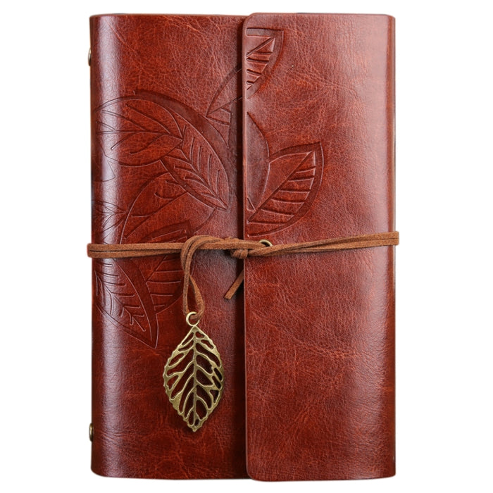 Creative Retro Autumn Leaves Pattern Loose-leaf Travel Diary Notebook, Size: L