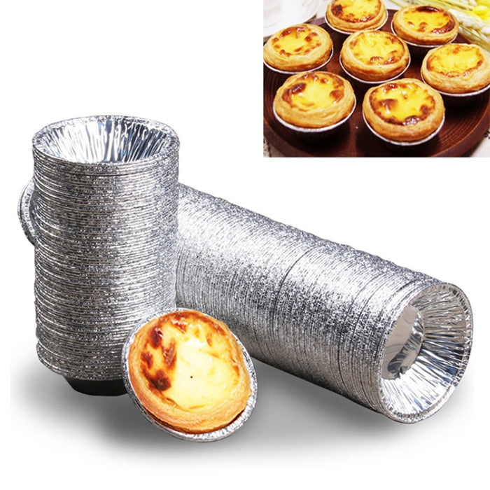 100pcs / Pack Aluminum Foil Egg Tart Cup Cake Holder, Size: 7.5 x 4 x 2cm