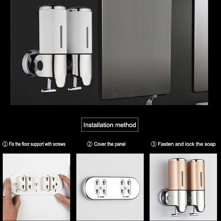 Hotel Shower Manual Dispenser Wall Mounted Washing Liquid Shampoo Soap Bottle, Capacity: 500ml, 500ml/Gold, 500ml/Blue, 500ml/Purple, 500ml/Silver, 500ml/White, 500ml/Dark Red, 500ml/Green