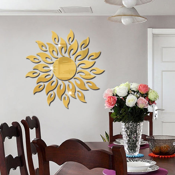 Sunflower Mirror Wall Sticker Bedroom Living Room Decoration Wall Stickers