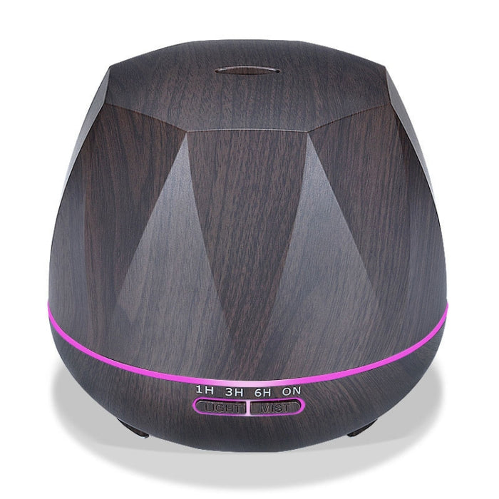 Peach Shape Wood Grain Remote Control Ultrasonic Humidifier Aromatherapy Machine Automatic Alcohol Sprayer with LED Lights, Capacity: 400mL, AU Plug (Light Wood Color)