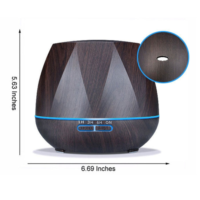 Peach Shape Wood Grain Remote Control Ultrasonic Humidifier Aromatherapy Machine Automatic Alcohol Sprayer with LED Lights, Capacity: 400mL, AU Plug (Light Wood Color)